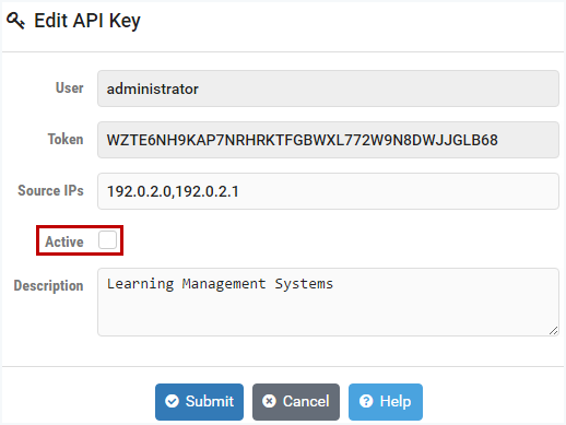 Edit API Key