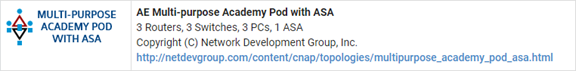 NETLAB+ Multi-Purpose Academy Pod with ASA (MAPASA) Pod Type