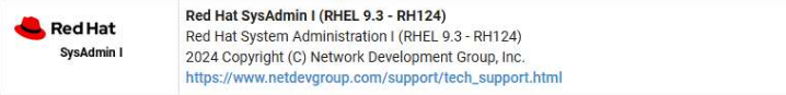Red Hat System Administration I (RH124) - v9.3 Pod Type