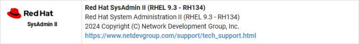 Red Hat System Administration II (RH134) - v9.3 Pod Type