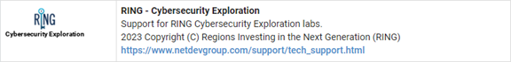 RING: Cybersecurity Exploration v1.0 Pod Type