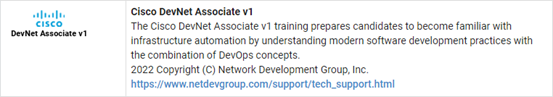 Cisco DevNet Associate v1 Pod Type