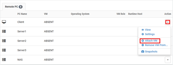 Remote PC Attach VM