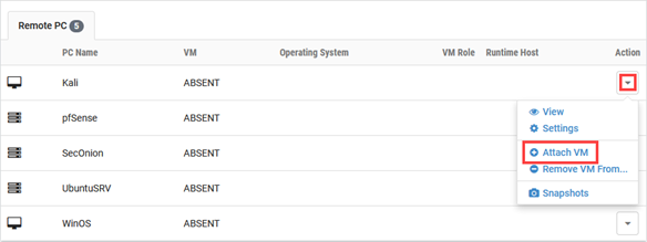 Remote PC Attach VM