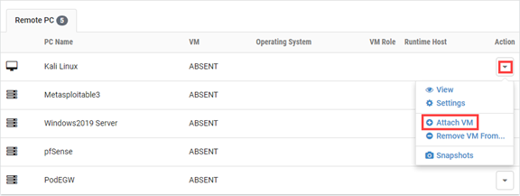 Remote PC Attach VM