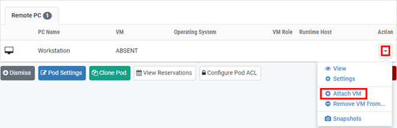 Remote PC Attach VM