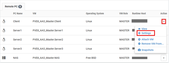 Remote PC Settings
