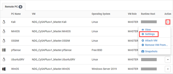 Remote PC Settings